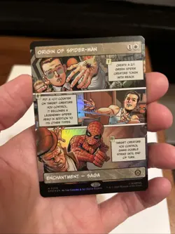 MtG Spider-Man, Origin of Spider-Man Borderless FOIL M/NM #0218 - Image 1