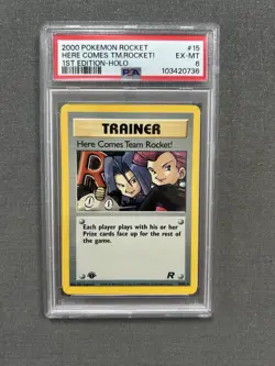 Pokemon TCG Here Comes Team Rocket! 1st Edition 15/82 PSA 6 - Image 1