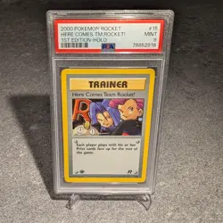 HERE COMES TEAM ROCKET! HOLO 15/82 1ST EDITION ROCKET POKEMON PSA 9 - Image 1