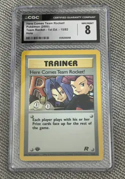 CGC 8.5 Here Comes Team Rocket! HOLO Team Rocket 1st Edition 15/82 Pokemon TCG - Image 1