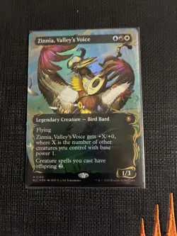 Zinnia, Valley's Voice (Borderless) (Raised Foil) - Commander: Bloomburrow #104 - Image 1