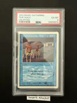 1993 Magic MTG Unlimited Time Walk (PSA 6) - Image 1