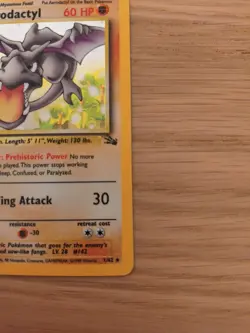 1999 Aerodactyl ⭐ 1/62 Unlimited WOTC Vintage Holo Rare Fossil Pokemon LP - Image 5