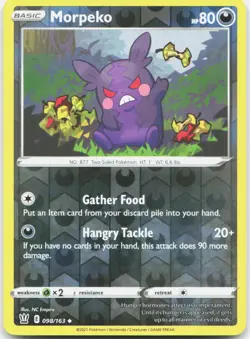 Morpeko 098/163 Uncommon Battle Styles Pokemon Reverse Holo NM/M - Image 1