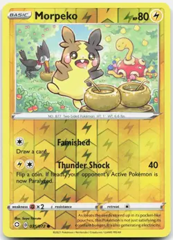Morpeko 035/072 Common Shining Fates Pokemon Reverse Holo Near Mint - Image 1