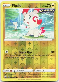Plusle 089/264 Common Fusion Strike Pokemon Reverse Holo LP - Image 1