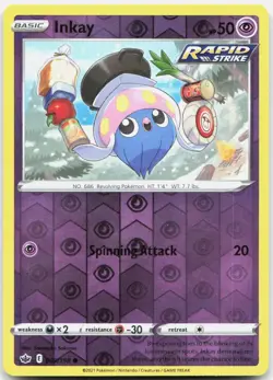 Inkay 069/198 Common Chilling Reign Pokemon Reverse Holo LP - Image 1