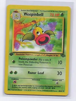 Weepinbell 48/64 Uncommon Jungle Pokemon 1st Edition Moderately Played - Image 1