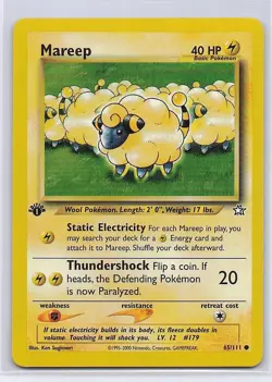 Mareep 65/111 Common Neo Genesis Pokemon 1st Edition Lightly Played - Image 1