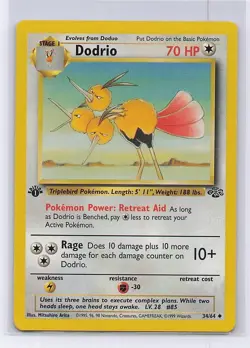 Dodrio 34/64 Uncommon Jungle Pokemon 1st Edition Lightly Played - Image 1