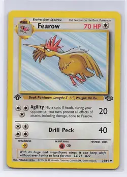 Fearow 36/64 Uncommon Jungle Pokemon 1st Edition Moderately Played - Image 1