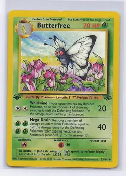 Butterfree 33/64 Uncommon Jungle Pokemon 1st Edition Heavily Played - Image 1