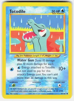Pokemon tcg Neo Destiny Totodile Near Mint or Better - Image 1