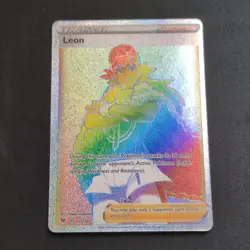Pokemon TCG Leon Trainer Supporter Vivid Voltage 195/185 Secret Rare Holo - Image 2