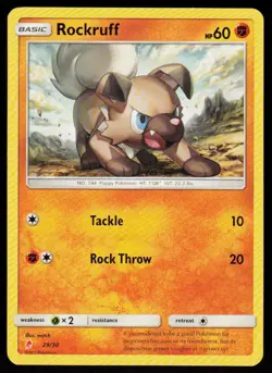 Rockruff (#29) 29/30 Common SM Trainer Kit: Lycanroc & Alolan Raichu Pokemon LP - Image 1