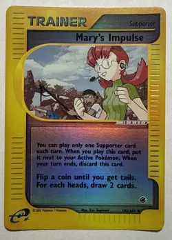 Mary's Impulse - 142/165 - Uncommon Reverse Holo Pokemon Expedition Near Mint - Image 1