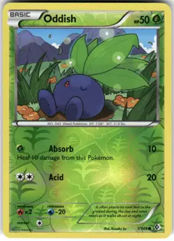 Oddish 1/149 Common Boundaries Crossed Pokemon Reverse Holo Lightly Played - Image 1