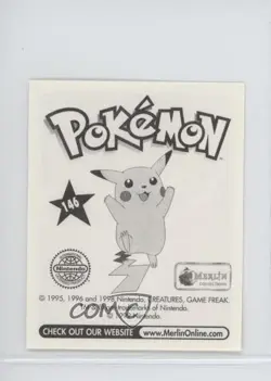 Moltres Merlin Pokemon Album Stickers #146 1999 - Image 2