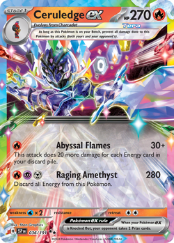Pokemon Ceruledge ex 036/191 Surging Sparks Double Rare NM - Image 3