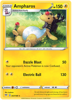 Pokemon TCG Sword & Shield Darkness Ablaze - Ampharos 057/189 - Image 1
