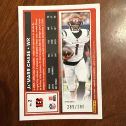 2025 Panini Donruss Optic Premium Ja’Marr Chase #2 Wave Prizm 289/300 Bengals - Image 2
