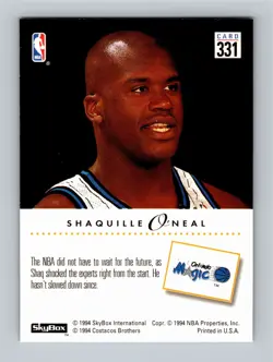 Shaquille O'Neal 1993 SkyBox Premium Future Shock #331 HOF NM - Image 2