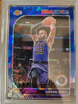 2019 Hoops Premium Stock LeBron James Blue Cracked Ice Prizm PSA 10 Gem Mint #87 - Image 2