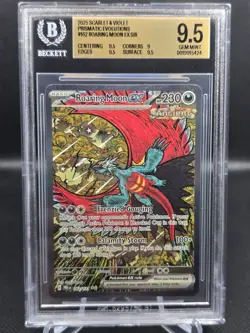 Pokemon Prismatic Evolutions Holo SIR Roaring Moon EX 162/131 BGS 9.5 GEM MINT - Image 1