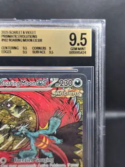 Pokemon Prismatic Evolutions Holo SIR Roaring Moon EX 162/131 BGS 9.5 GEM MINT - Image 3