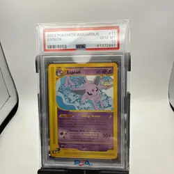 PSA 10 ESPEON Rare Non Holo Graded Card Vintage Art 2003 Aquapolis Pokemon - Image 1