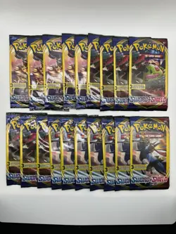 Lot of 19 - Pokemon Sword & Shield 3 Card Sample Booster Packs - Image 1