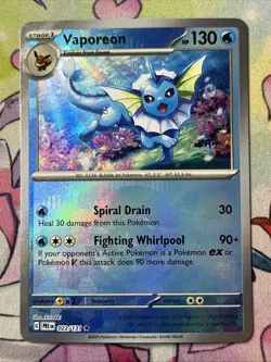 Vaporeon (Poke Ball) - 022/131 - Pokemon Prismatic Evolutions Rare NM - Image 1