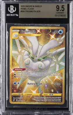 2020 POKEMON SWORD & SHIELD REBEL CLASH SECRET #204 FULL ART/FROSMOTH BGS 9.5 - Image 1