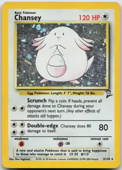 Chansey 3/130 R Base Set 2 Pokemon Holo DMG A66-01 - Image 1
