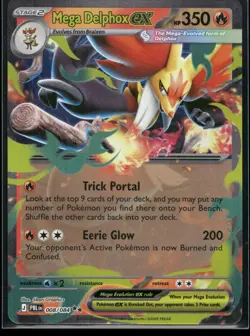 Mega Delphox ex 008/084 Double Rare Pitch Black Pokemon Holo Near Mint - Image 1
