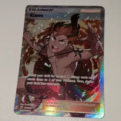 Pokemon Kiawe 144/147 SM-Burning Shadows Ultra Rare Full Art Holo Trainer - Image 1
