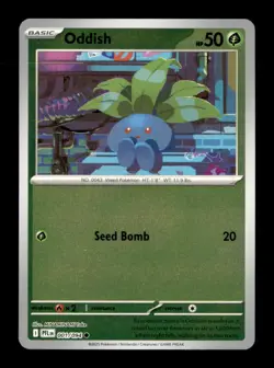 Oddish 001/094 Common Phantasmal Flames Pokemon Reverse Holo Near Mint - Image 1