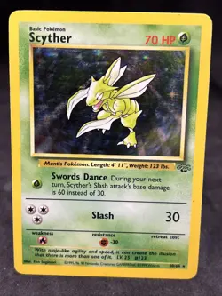 Pokemon TCG Scyther Jungle 10/64 Holo Unlimited Holo Rare WOTC 👀 (2) - Image 1