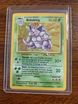 Nidoking 11/102 Holo Pokemon Holo NM Base Set Unlimited - Image 2