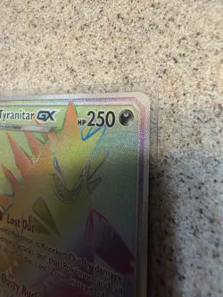 Pokemon Tyranitar GX Card 223/214 Sm-Lost Thunder Secret Rainbow Holo Rare Mint - Image 5