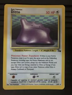 RARE Pokemon Card Ditto 03/62 Fossil Holo - Image 1