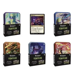 MTG TMNT 5 Tin Booster Collection Magic Gathering Ninja Turtles Sealed Box Set - Image 2