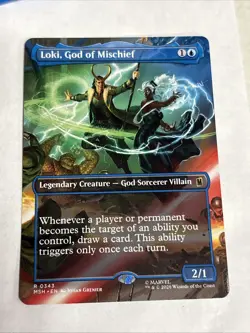 Wizards of the Coast MTG Loki, God of Mischief Rare MSH 343 EN Borderless NM - Image 1