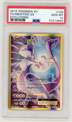 2016 Pokemon Xy Evolutions: #103 Fa/Mewtwo Ex PSA 10 GEM MINT - Image 1
