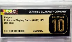 CGC Pristine 10 Pidgey Japanese 2019 Pokemon Playing Cards Old Maid #6146523274 - Image 5