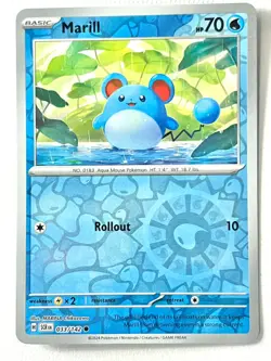 Marill 033/142 Reverse Holo Common Stellar Crown Pokemon Pack Fresh Near Mint NM - Image 1