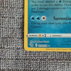 Radiant Blastoise 018/078 Holo Radiant Rare Pokemon GO EN 2022 150 HP - Image 4