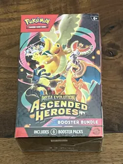 NEW Pokemon TCG Factory Sealed Mega Evolution Ascended Heroes Booster Bundle - Image 1