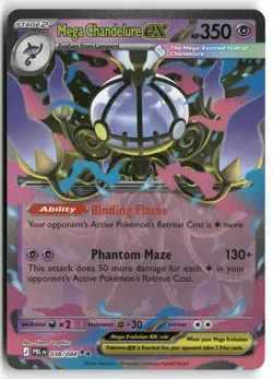 Mega Chandelure ex 038/084 Double Rare Pitch Black Pokemon Holo Near Mint - Image 1