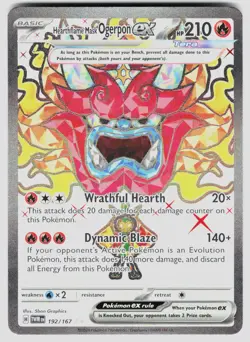 HEARTHFLAME MASK OGERPON EX 192/167 ULTRA RARE TWILIGHT MASQUERADE POKEMON NM/M - Image 1